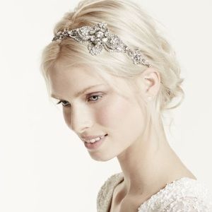 David’s Bridal Large casted flower headband